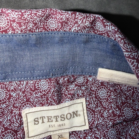 Men's Stetson Pearl Snap Button Up Shirt Size XL - Picture 3 of 3